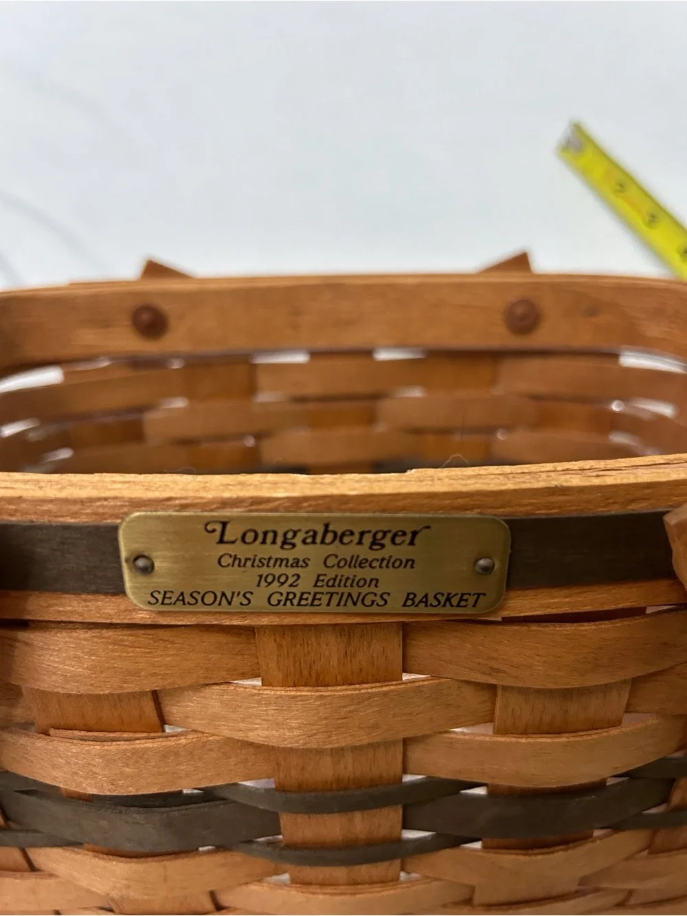 Longaberger 1992 Edition Christmas Collection Season’s Greeting Basket